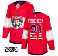 Dětský Dres Florida Panthers Vincent Trocheck 21 USA Flag Fashion Červená Authentic