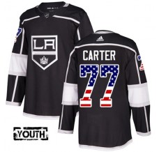 Dětský Dres Los Angeles Kings Jeff Carter 77 USA Flag Fashion Černá Authentic