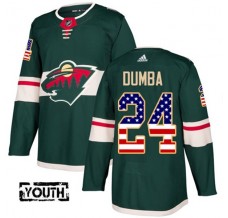 Dětský Dres Minnesota Wild Matt Dumba 24 USA Flag Fashion Zelená Authentic