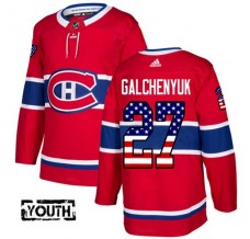 Dětský Dres Montreal Canadiens Alex Galchenyuk 27 USA Flag Fashion Červená Authentic
