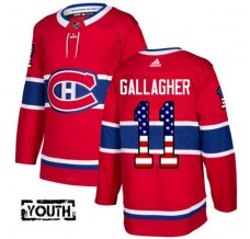 Dětský Dres Montreal Canadiens Brendan Gallagher 11 USA Flag Fashion Červená Authentic