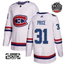 Dětský Dres Montreal Canadiens Carey Price 31 2017 100 Classic Patch Bílá Authentic