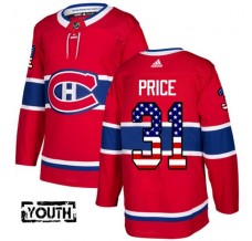 Dětský Dres Montreal Canadiens Carey Price 31 USA Flag Fashion Červená Authentic