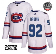 Dětský Dres Montreal Canadiens Jonathan Drouin 92 2017 100 Classic Patch Bílá Authentic