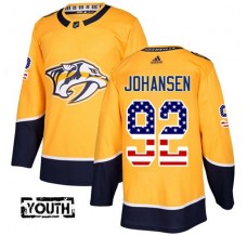 Dětský Dres Nashville Predators Ryan Johansen 92 USA Flag Fashion Zlatá Authentic