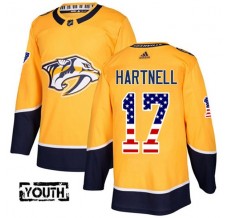 Dětský Dres Nashville Predators Scott Hartnell 17 USA Flag Fashion Zlatá Authentic