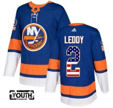 Dětský Dres New York Islanders Nick Leddy 2 USA Flag Fashion Modrá Authentic
