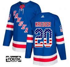 Dětský Dres New York Rangers Chris Kreider 20 USA Flag Fashion Modrá Authentic