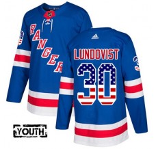 Dětský Dres New York Rangers Henrik Lundqvist 30 USA Flag Fashion Modrá Authentic
