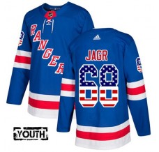 Dětský Dres New York Rangers Jaromir Jagr 68 USA Flag Fashion Modrá Authentic