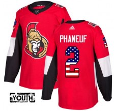 Dětský Dres Ottawa Senators Dion Phaneuf 2 USA Flag Fashion Červená Authentic