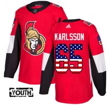 Dětský Dres Ottawa Senators Erik Karlsson 65 USA Flag Fashion Červená Authentic