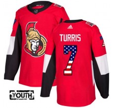 Dětský Dres Ottawa Senators Kyle Turris 7 USA Flag Fashion Červená Authentic