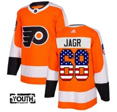 Dětský Dres Philadelphia Flyers Jaromir Jagr 68 USA Flag Fashion Oranžová Authentic