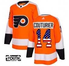 Dětský Dres Philadelphia Flyers Sean Couturier 14 USA Flag Fashion Oranžová Authentic