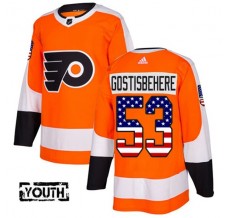 Dětský Dres Philadelphia Flyers Shayne Gostisbehere 53 USA Flag Fashion Oranžová Authentic