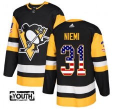 Dětský Dres Pittsburgh Penguins Antti Niemi 31 USA Flag Fashion Černá Authentic