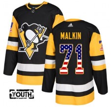 Dětský Dres Pittsburgh Penguins Evgeni Malkin 71 USA Flag Fashion Černá Authentic