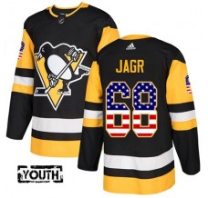 Dětský Dres Pittsburgh Penguins Jaromir Jagr 68 USA Flag Fashion Černá Authentic
