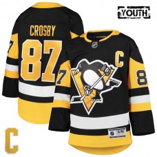 Dětský Dres Pittsburgh Penguins Sidney Crosby 87 Captain Patch Černá Premier Domácí