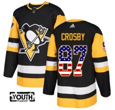 Dětský Dres Pittsburgh Penguins Sidney Crosby 87 USA Flag Fashion Černá Authentic