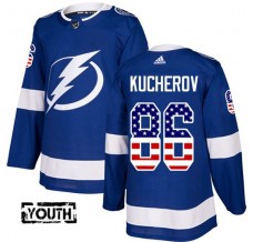 Dětský Dres Tampa Bay Lightning Nikita Kucherov 86 USA Flag Fashion Modrá Authentic