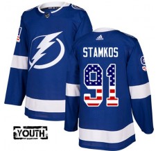 Dětský Dres Tampa Bay Lightning Steven Stamkos 91 USA Flag Fashion Modrá Authentic