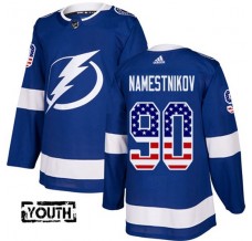 Dětský Dres Tampa Bay Lightning Vladislav Namestnikov 90 USA Flag Fashion Modrá Authentic
