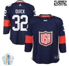 Dětský Dres USA Jonathan Quick 32 2016 World Cup of Hockey Námořnická Modrá Authentic