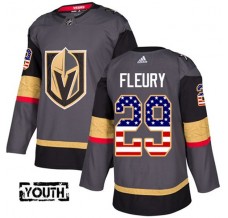 Dětský Dres Vegas Golden Knights Marc-Andre Fleury 29 USA Flag Fashion Šedá Authentic