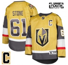 Dětský Dres Vegas Golden Knights Mark Stone 61 Captain Patch Zlatá Premier Domácí