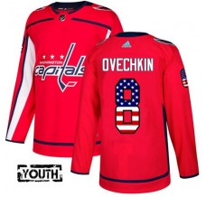 Dětský Dres Washington Capitals Alex Ovechkin 8 USA Flag Fashion Červená Authentic