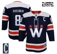 Dětský Dres Washington Capitals Alexander Ovechkin 8 2020-21 Captain Patch Námořnická Modrá Premier Alternativní