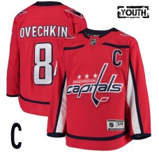 Dětský Dres Washington Capitals Alexander Ovechkin 8 Captain Patch Červená Premier Domácí