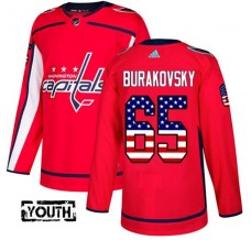 Dětský Dres Washington Capitals Andre Burakovsky 65 USA Flag Fashion Červená Authentic