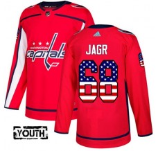Dětský Dres Washington Capitals Jaromir Jagr 68 USA Flag Fashion Červená Authentic