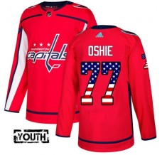 Dětský Dres Washington Capitals T.J. Oshie 77 USA Flag Fashion Červená Authentic
