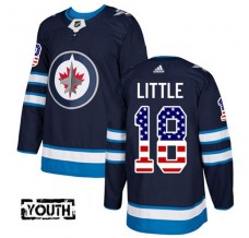 Dětský Dres Winnipeg Jets Bryan Little 18 USA Flag Fashion Námořnická Modrá Authentic