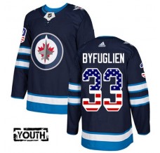 Dětský Dres Winnipeg Jets Dustin Byfuglien 33 USA Flag Fashion Námořnická Modrá Authentic