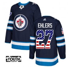 Dětský Dres Winnipeg Jets Nikolaj Ehlers 27 USA Flag Fashion Námořnická Modrá Authentic