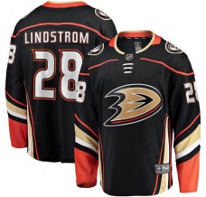Pánské Dres Anaheim Ducks Gustav Lindstrom 28 Černá Premier Breakaway Domácí