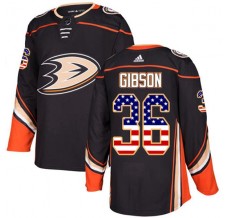 Pánské Dres Anaheim Ducks John Gibson 36 USA Flag Fashion Černá Authentic