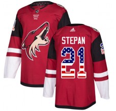 Pánské Dres Arizona Coyotes Derek Stepan 21 USA Flag Fashion Červená Authentic
