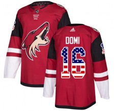 Pánské Dres Arizona Coyotes Max Domi 16 USA Flag Fashion Červená Authentic