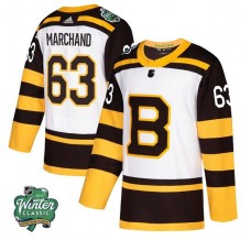 Pánské Dres Boston Bruins Brad Marchand 63 2019 Winter Classic Patch Bílá Authentic