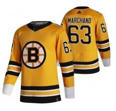 Pánské Dres Boston Bruins Brad Marchand 63 2020-21 Reverse Retro Žlutá Authentic