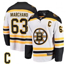 Pánské Dres Boston Bruins Brad Marchand 63 Captain Patch Bílá Breakaway Venkovní