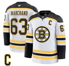 Pánské Dres Boston Bruins Brad Marchand 63 Captain Patch Bílá Premium Venkovní