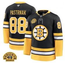 Pánské Dres Boston Bruins David Pastrnak 88 100th Anniversary Patch Černá Premium Alternativní