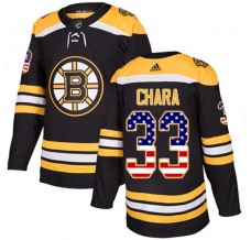 Pánské Dres Boston Bruins Zdeno Chara 33 USA Flag Fashion Černá Authentic